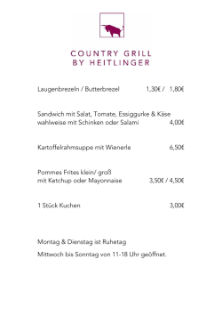 Laugenbrezeln / Butterbrezel 1,30€ / 1,80€ Sandwich mit Salat