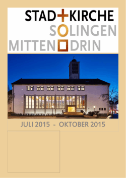 juli 2015 - oktober 2015 - Ev. Stadtkirchengemeinde Solingen