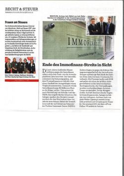 Ende des Immofrnanz-streits in Sicht