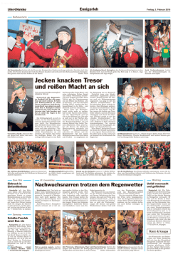 Jecken knacken Tresor und rei&szlig;en Macht an sich