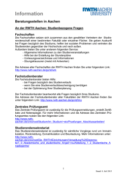 Infoblatt Beratungsstellen