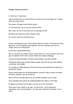 Joh 20,19-31 oder Der gute Hirte