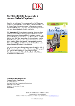 SUPERLESER! Lesestufe 2 Annas Safari-Tagebuch