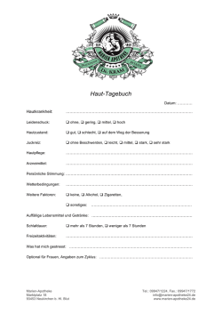 Haut-Tagebuch - Marien Apotheke * Neukirchen b. Hl. Blut