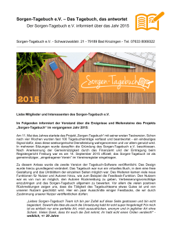 Jahresabschlussbericht 2015 - Sorgen