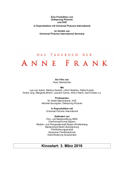 DAS TAGEBUCH DER ANNE FRANK Presseheft