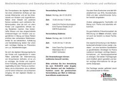 Medienkompetenz und Gewaltpr&auml;vention im Kreis Euskirchen