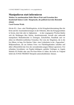 Manipulieren statt informieren