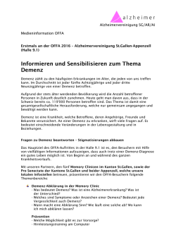 Informieren und Sensibilisieren zum Thema Demenz