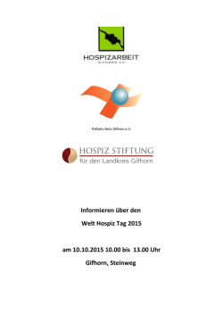 Informieren &uuml;ber den Welt Hospiz Tag 2015 am