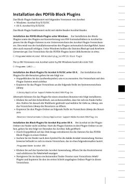 Installation des PDFlib Block Plugins