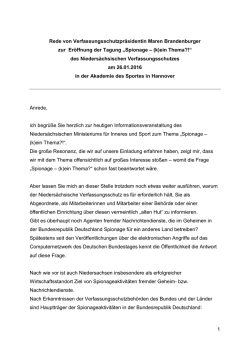 Gru&szlig;wort der Verfassungsschutzpr&auml;sidentin Maren Brandenburger