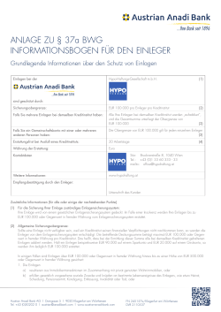 ANLAGE ZU § 37a BWG INFORMATIONSBOGEN FÜR DEN