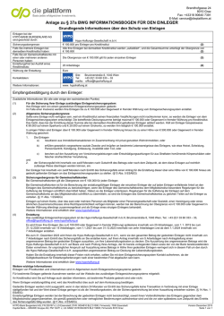 Informationsbogen für den Einleger §37a BWG Bank