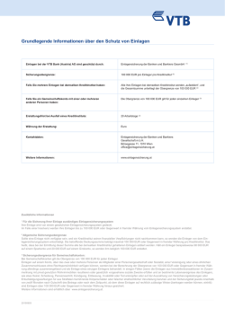 Grundlegende Informationen &uuml;ber den Schutz von Einlagen