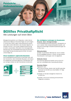 Produktkurzinformation BOXflex Privathaftpflicht