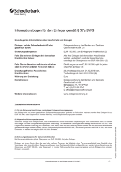 Informationsbogen f&uuml;r den Einleger gem&auml;&szlig; &sect; 37a