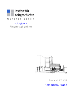 Archiv - Findmittel online Hemmrich, Franz