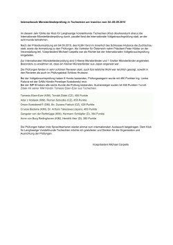 Internationale Münsterländerprüfungen (IMP u. VGP) in Tschechien