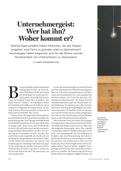 Unternehmergeist: Wer hat ihn? Woher kommt er?