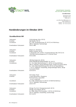 Handänderungen im Oktober 2015