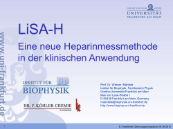 LiSA-H - Frankfurter Gerinnungssymposium