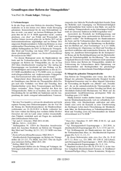 Grundfragen einer Reform der T&ouml;tungsdelikte
