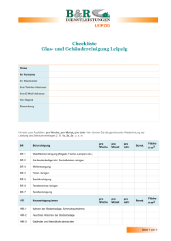 Checkliste Glas- und Gebäudereinigung Leipzig