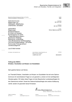 und Sozialministerium Rundschreiben zum Datenschutz v. 09.09.2015