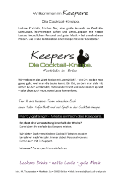im . Die Cocktail-Kneipe. Leckere Cocktails, frisches Bier, eine
