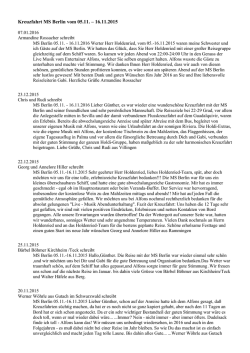 Kreuzfahrt MS Berlin vom 05.11. – 16.11.2015