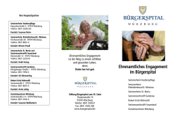 Informationsflyer - Stiftung B&uuml;rgerspital zum Hl. Geist