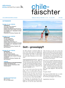 Gott – grosszügig?! - Stadtverband Winterthur
