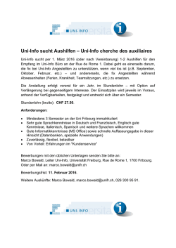 Uni-Info sucht Aushilfen