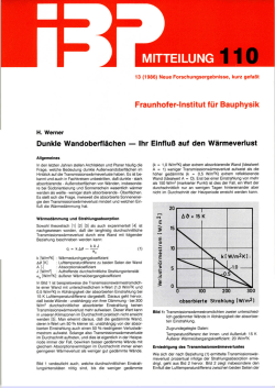 Dunkle Wandoberfl&auml;chen - Ihr Einfluss auf den W&auml;rmeverlust