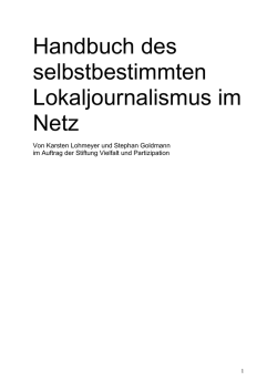 Handbuch des selbstbestimmten Lokaljournalismus im Netz