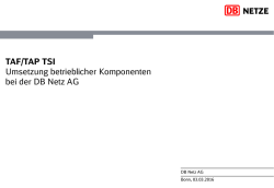 Einf&uuml;hrung TAF,P_Betrieb DB Netz