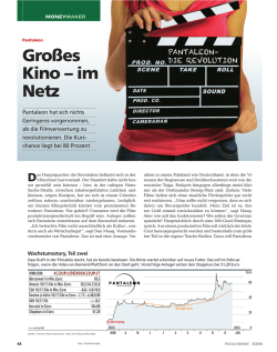 Gro&szlig;es Kino &ndash; im Netz - Pantaleon Entertainment AG