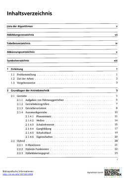 Inhaltsverzeichnis