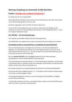 dsg Getriebe Sp&uuml;lung