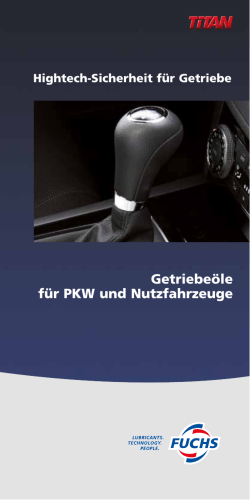 Getriebeöle für PKW und Nutzfahrzeuge