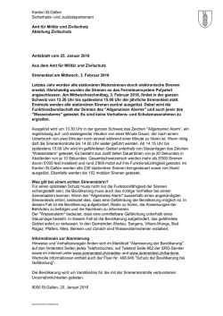 Kanton St.Gallen Sicherheits- und Justizdepartement Amt für Militär