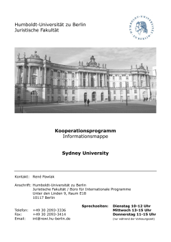 Info University of Sydney - Humboldt