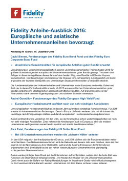 Fidelity Anleihe-Ausblick 2016: Europäische und