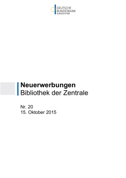 Neuerwerbungsliste Nr. 20