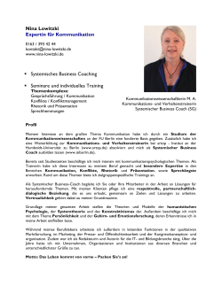 Nina Lowitzki Expertin für Kommunikation Systemisches Business
