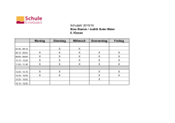 Schuljahr 2015/16 Nina Stamm / Judith Suter Meier 6. Klasse