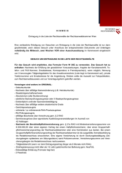 hinweis - bei der Rechtsanwaltskammer Wien