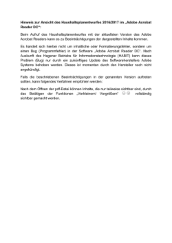 Hinweis zur Ansicht des Haushaltsplanentwurfes 2016