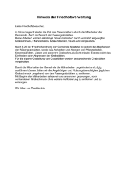 Hinweis der Friedhofsverwaltung